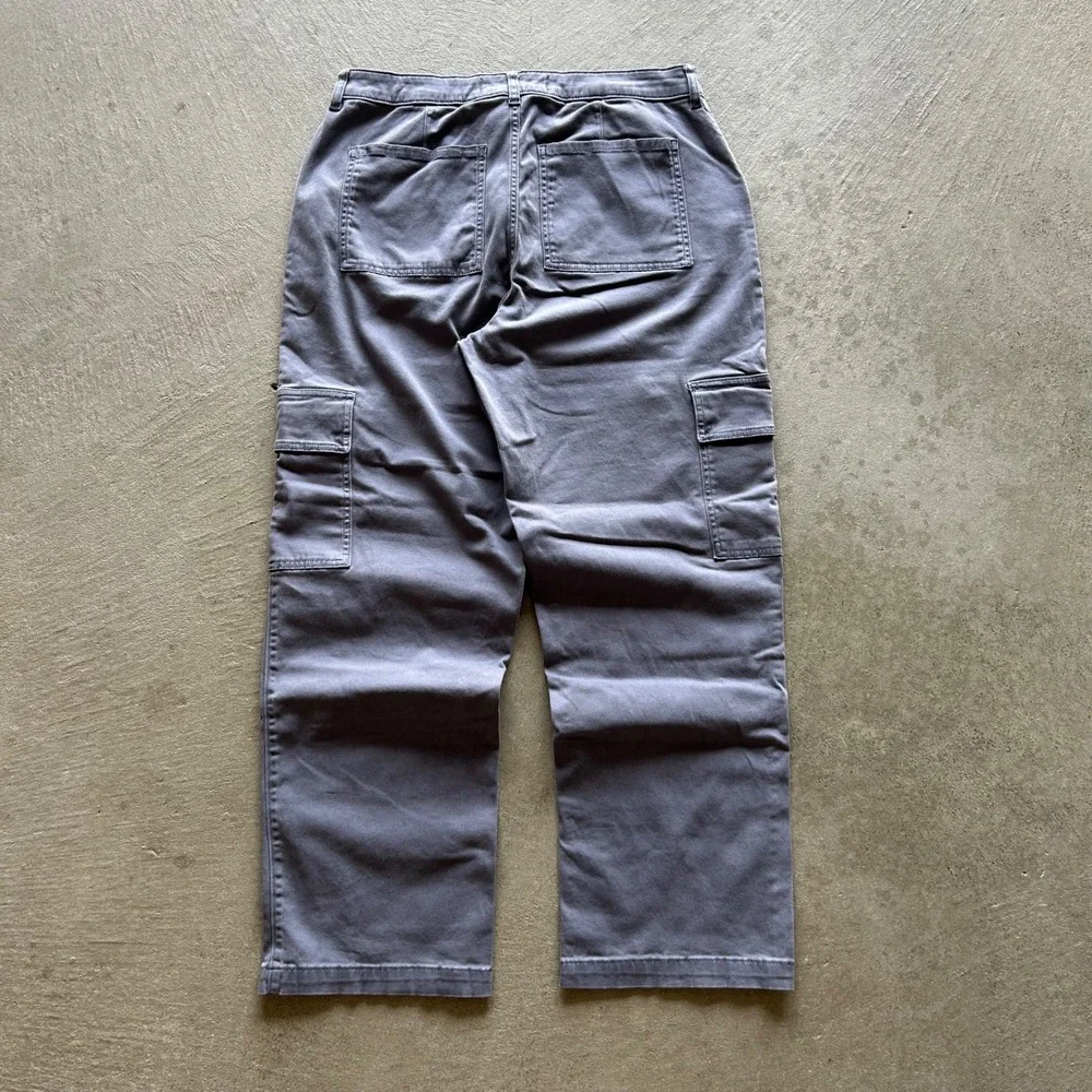 Hollister Ultra High Rise Dad Cargo Pants Womens Size 15R/14R W32 Gray Stretch